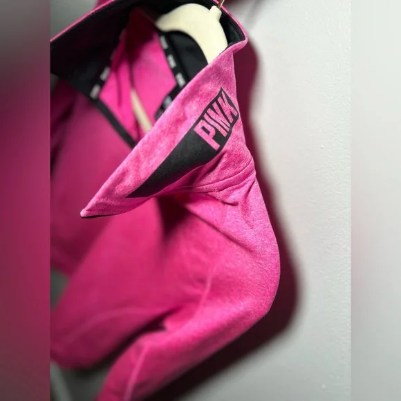 PINK Victoria's Secret Bright Pink Half-Zip Sweatshirt - Picture 5 of 6
